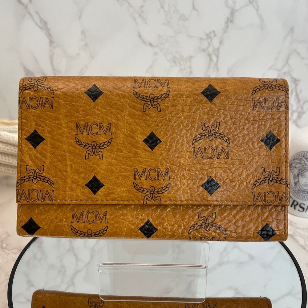 VINTAGE MCM (Michael Cromer Munich) Long Flap Kiss-Lock Wallet EUC